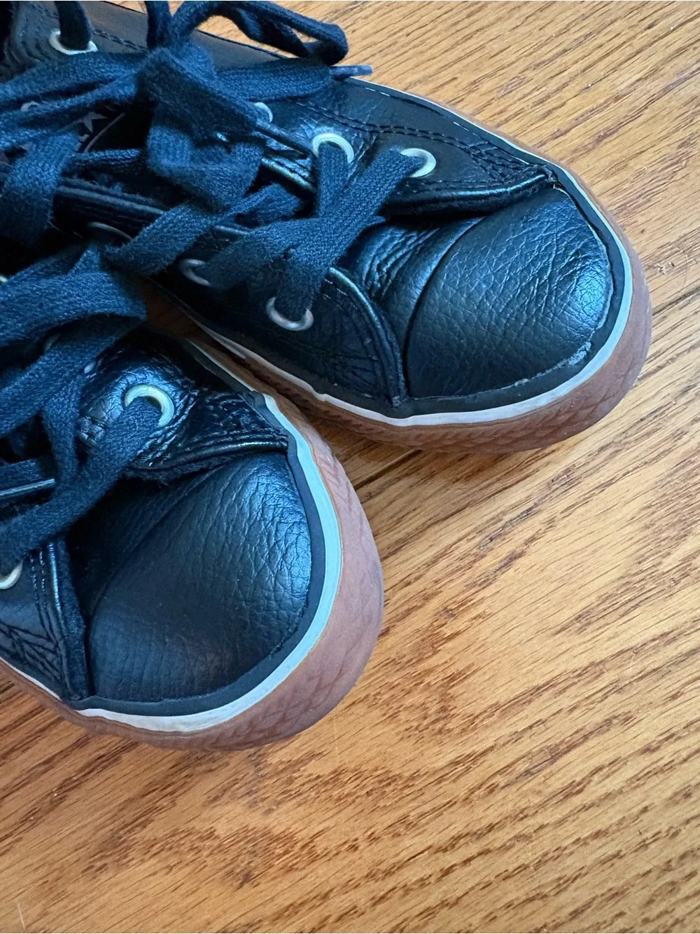 Converse All Star Low Top Black Leather Sneakers Toddler Kids Size 13